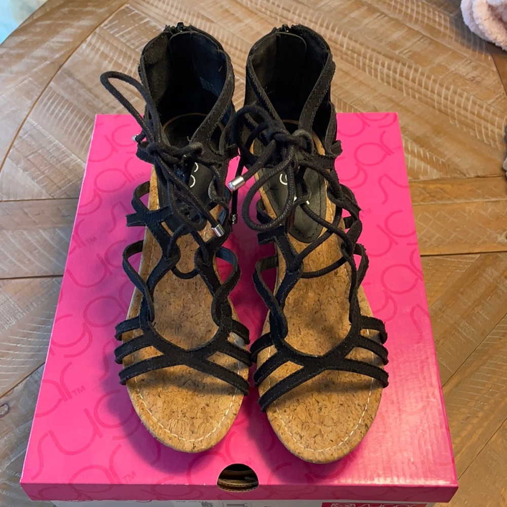 Sugar Canvas Lace Up Sandals